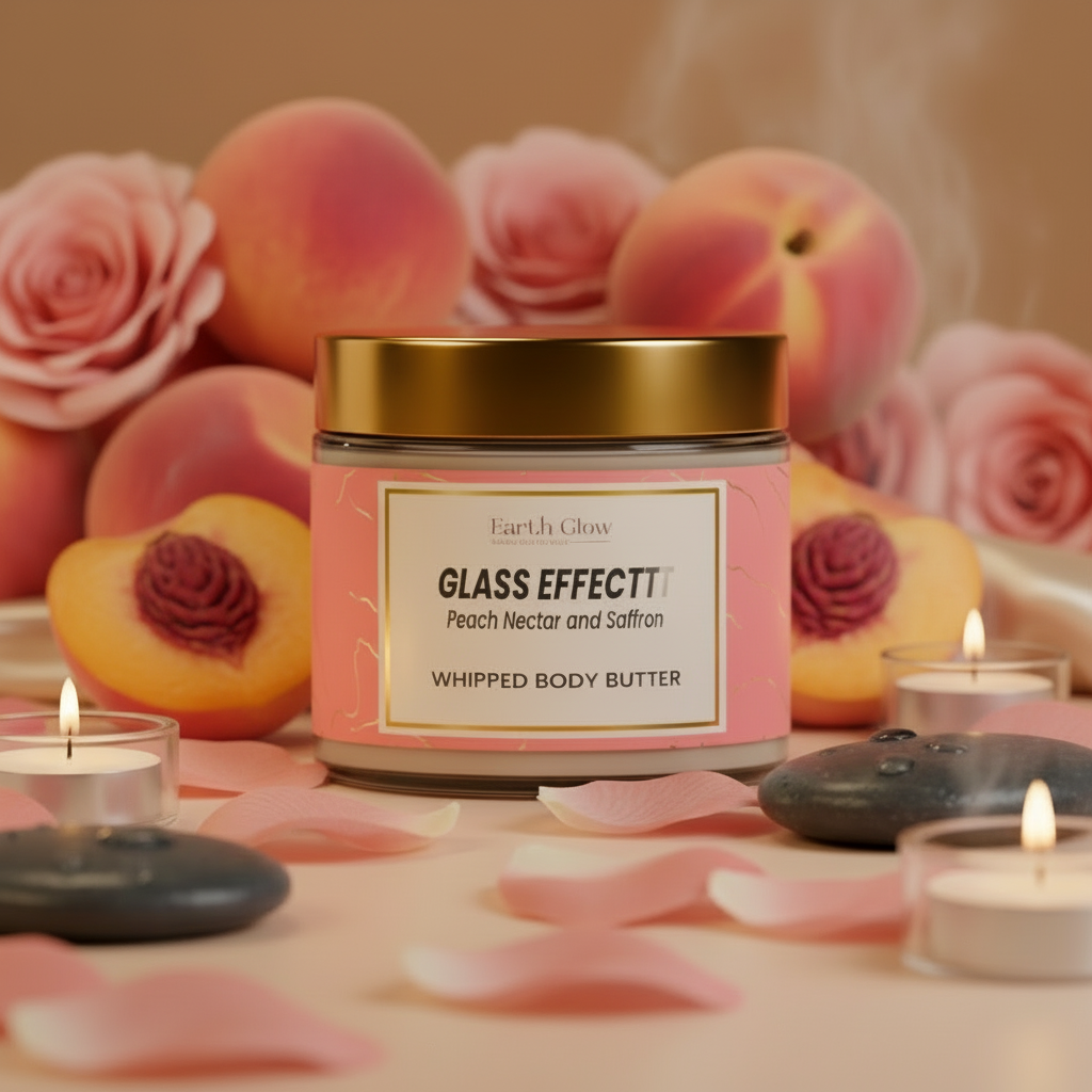 Glass Effect, Velvety Whipped Body Butter l Peach Nectar & Saffron