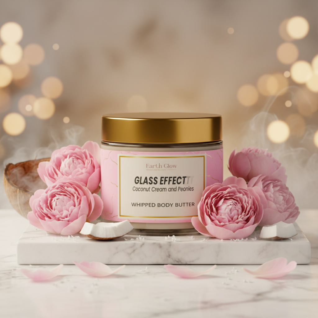 Glass Effect, Velvety Whipped Body Butter l Coconut Cream & Peonies